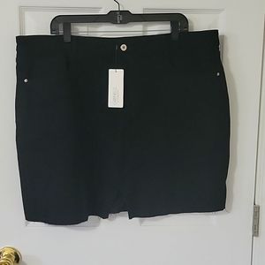 Black Gabrielle denim mini skirt
